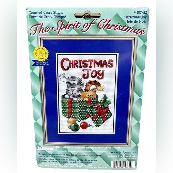 Janlynn Christmas Joy Counted Cross Stitch Kit 157-82 Cats Kittens Presents 5x7 - Picture 1 of 5